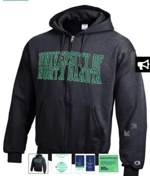Champion University of North Dakota black zip up thumbnail 7
