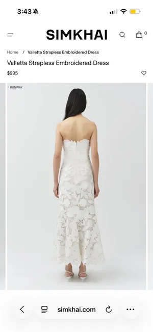 SIMKHAI Valletta Strapless Embroidered White Dress thumbnail 2