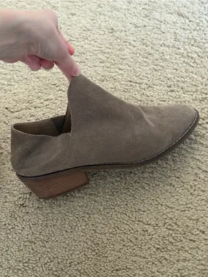 Lucky Brand Women's Suede Ankle Booties in Taupe thumbnail 4