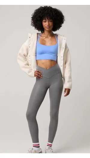 Aerie Offline Shell Purple Real Me High Waisted Crossover Leggings Sz.L NWT thumbnail 3