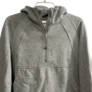 Trendy Queen Women's XL Gray Cropped Fleece Lined Half‎ Zip Hoodie thumbnail 4
