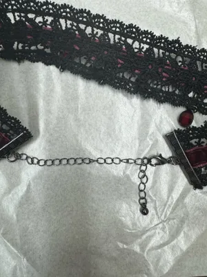 Gothic Adjustable Choker Necklace with Velvet and Bat Charm thumbnail 3