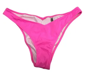 PINK Victoria's Secret Neon Pink V-Front High Leg Bikini Bottom Large NWT thumbnail 1