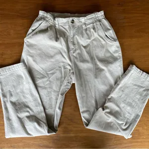 American Eagle size 4 cream tan mom Paperbag pants school uniform neutral thumbnail 4