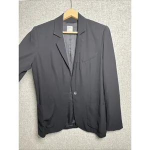 L'AGENCE‎ Womens Blazer Size 6 Black One Button Lined Relaxed Solid Pockets Work thumbnail 4