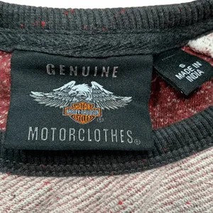 Harley Davidson Cream Red Raglan Sleeve Crewneck Pullover‎ Sweatshirt Size Small thumbnail 7