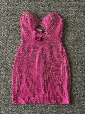Sherri Hill Pink Homecoming Dress Rhinestone thumbnail 2