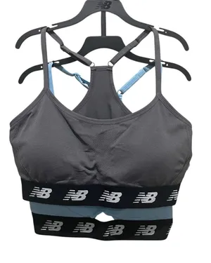New Balance 2 Pack Sports Bras Gray Blue Racerback Workout Women’s Size XL NWT thumbnail 1