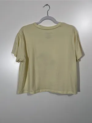 Georgia Peached Crop Top Tee Shirt in Butter Yellow Size XL thumbnail 3
