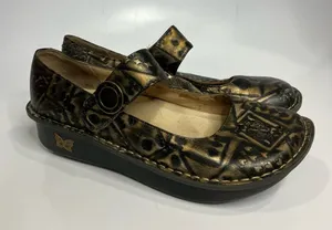 Alegria Paloma poker face‎ mary Jane comfort Shoes gold black size 37 thumbnail 1