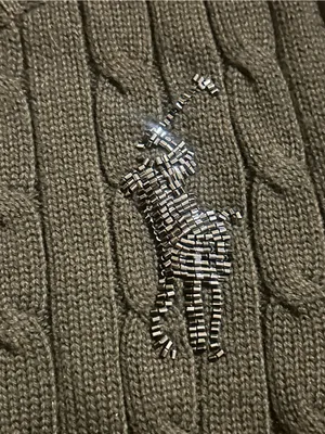 Polo Ralph Lauren Short Sleeve Cable Knit Sweater Beaded Big Pony Logo Black XS thumbnail 6