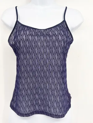 Victoria's Secret Women Purple Sheer Mesh Geometric Y2K‎ Grunge Cami Top Size M thumbnail 1