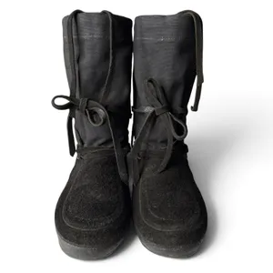 STEGER MUKLUKS Sz 8 Black Moosehide Leather OJIBWA Winter Boots Made In USA thumbnail 3