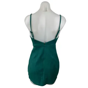 Superdown Green Sleeveless V Neck Cami Camisole Tank Mini Sheath Dress Size S thumbnail 2