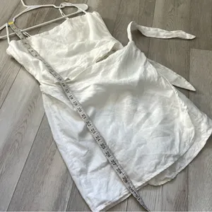 Reformation Linen Dress marseilles mini womens White (size 8) resortwear party thumbnail 9
