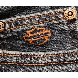Harley-Davidson Denim Jeans Bootcut Dark Wash Embroidered‎ Pockets Women's 16P thumbnail 9
