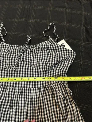 SO Black & White Gingham Sundress thumbnail 3
