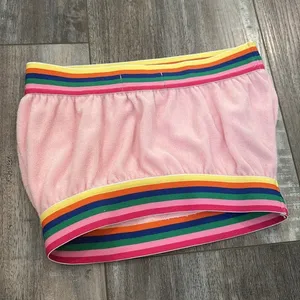 Dolls Kill Pink Terrycloth Patch Bandeau Tube Top Medium thumbnail 4