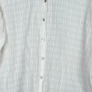 Zara Relaxed Lightweight Fit Cotton Button Down Collar Shirt Long Sleeve M White thumbnail 12