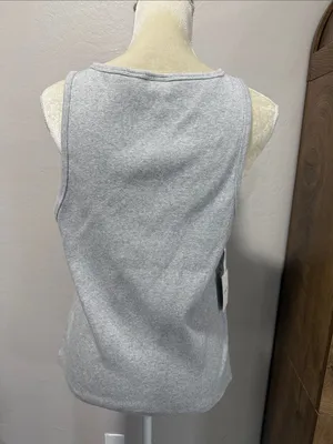 NWT Aritzia Sunday Best Light Gray Ribbed Scoop Neck Tank thumbnail 5