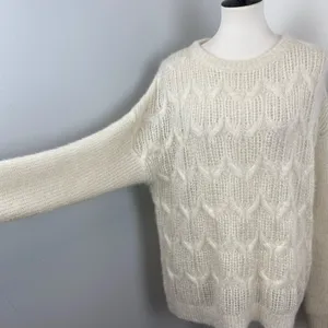 Soft Surroundings Ivory Soft Fuzzy Narcissa Crew Neck Sweater XL thumbnail 8