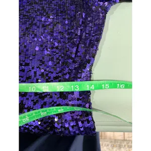 Vintage Oleg Cassini Black Tie Purple Ombre Sequin Silk Mini Dress Size 8 80s thumbnail 9