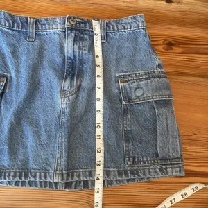 Abercrombie & Fitch High Rise‎ Mini Skirt Size 28 / 6 Denim Side Pockets 90s EUC thumbnail 10