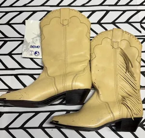 Acme Women's Beige Western Boots with Fringe size 6.5 thumbnail 3