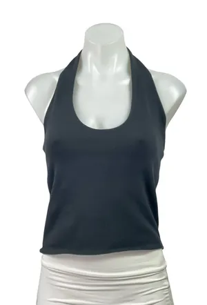 Zara Womens Black Knit Racerback Sleeveless Cropped Open Back Tank Top Size L thumbnail 1