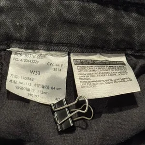 Levis Denim Overalls Mile High Wide Leg Crop Y2K Grunge 90s Streetwear Black 33 thumbnail 3