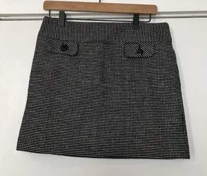 Gap black and white wool tweed checkered mini skirt women’s size 6 retro 90s thumbnail 1