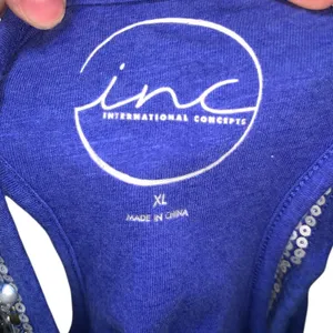 INC International Concepts Vibrant Blue Tank Top Bra Lined Sequins Gems thumbnail 7