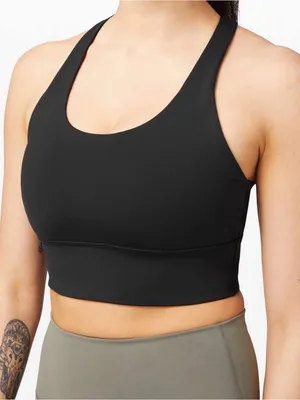 lululemon athletica Black Racerback Sports Bra with Mesh Panel thumbnail 1