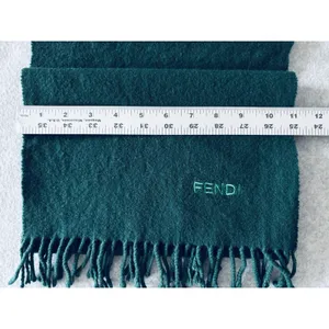 Vintage FENDI Green 100% Wool Muffler Scarf – Made in Italy thumbnail 4