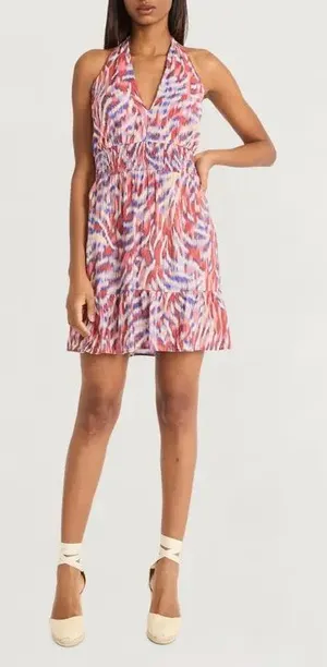 NWT The Good Journey Halter Neck Mini Dress | Flowy Summer Dress thumbnail 1