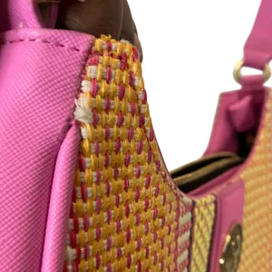 Aldo Pink Stripe Textured Faux Leather Shoulder Bag thumbnail 3