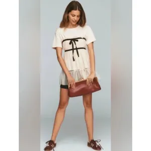 Anthropologie Tiered Bow Tulle Tee thumbnail 4