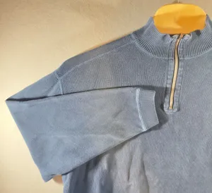 445‎ | Tommy Bahama Blue 1/4 Zip Pullover Crop Boxy Sweatshirt Women's L/XL thumbnail 1