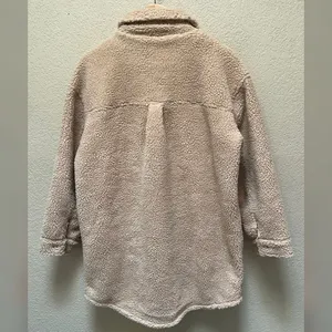 American Eagle Women’s Mid Length Sherpa Teddy Tan Color Coat Size-M thumbnail 2