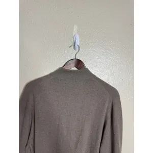 Vintage Charter Club 2-Ply 100% Cashmere Mock Neck Sweater Taupe Womans XL thumbnail 5