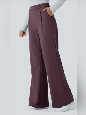 NWT HALARA Flex™ DayStretch High Waisted Pocket Straight Leg Work Pants Wide thumbnail 3