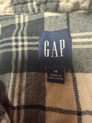 GAP Black and White Plaid Button-Down Shirt thumbnail 8