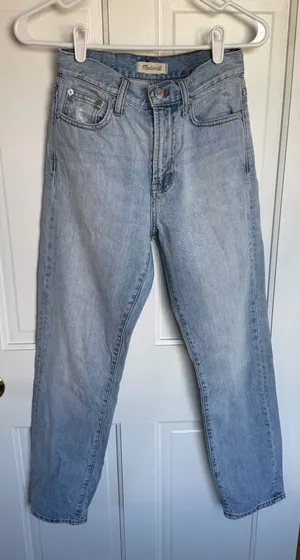 Madewell The Perfect Vintage Jean 24 Light Wash High Rise Straight‎ 100% Cotton thumbnail 1