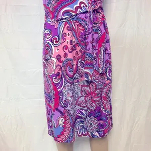 Karin Stevens Paisley Print Dress With Belt Size 10 thumbnail 6