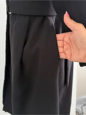 NEW Jo-Jo-Z Black Trench Blazer Dress Belted Longline Jacket SMALL thumbnail 8