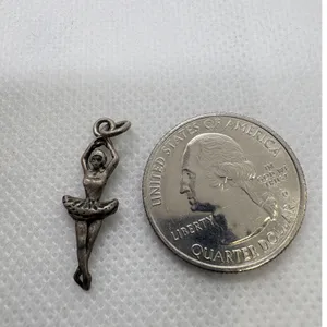 Vintage 925 Sterling Silver Ballerina Dancer Charm Pendant 0.90g thumbnail 5