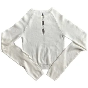 Urban Outfitters Ulla Cut Out Sweater Cream Size Medium thumbnail 2