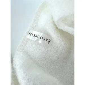 Misscosy White Fuzzy Knit Nightgown V-Neck Tie Front Sleeveless Size 8 thumbnail 5