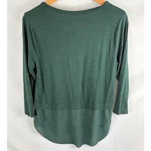 Michael Kors Mixed Media Green Sleeve Blouse Size Medium thumbnail 4