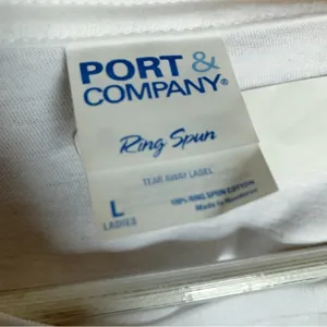 Port & Co Red #5 Ladies Cut Core Cotton Graphic T L thumbnail 3